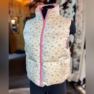 NEW Cottage Floral Puffer Vest in Pink